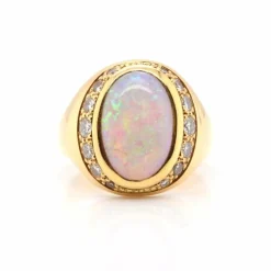 Bague Or jaune Opale Diamants