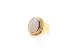 Bague Or jaune Opale Diamants