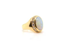 Bague Or jaune Opale Diamants