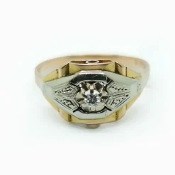 Bague or jaune, or blanc, diamant
