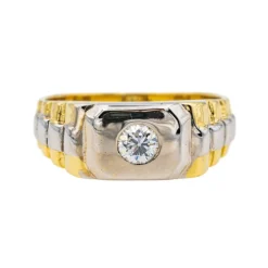 Bague Or jaune, Or blanc Diamant