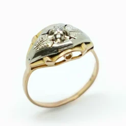 Bague or jaune, or blanc, diamant