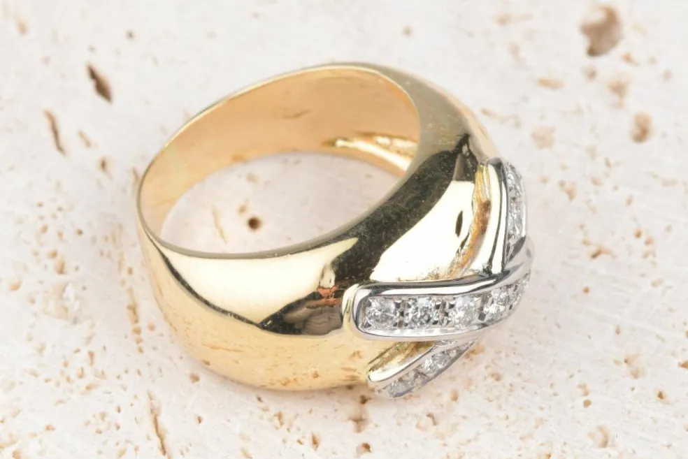 Bague Or jaune Or blanc Diamant