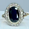 Bague or jaune, or blanc, saphir 3,48 carats et diamants