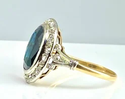 Bague or jaune, or blanc, saphir 3,48 carats et diamants