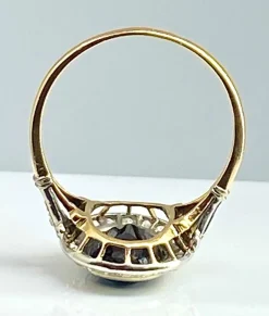 Bague or jaune, or blanc, saphir 3,48 carats et diamants