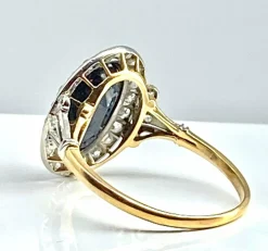 Bague or jaune, or blanc, saphir 3,48 carats et diamants