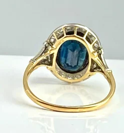 Bague or jaune, or blanc, saphir 3,48 carats et diamants
