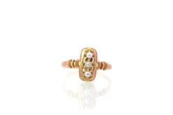 Bague or jaune or rose et perles fines
