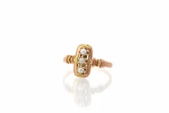 Bague or jaune or rose et perles fines