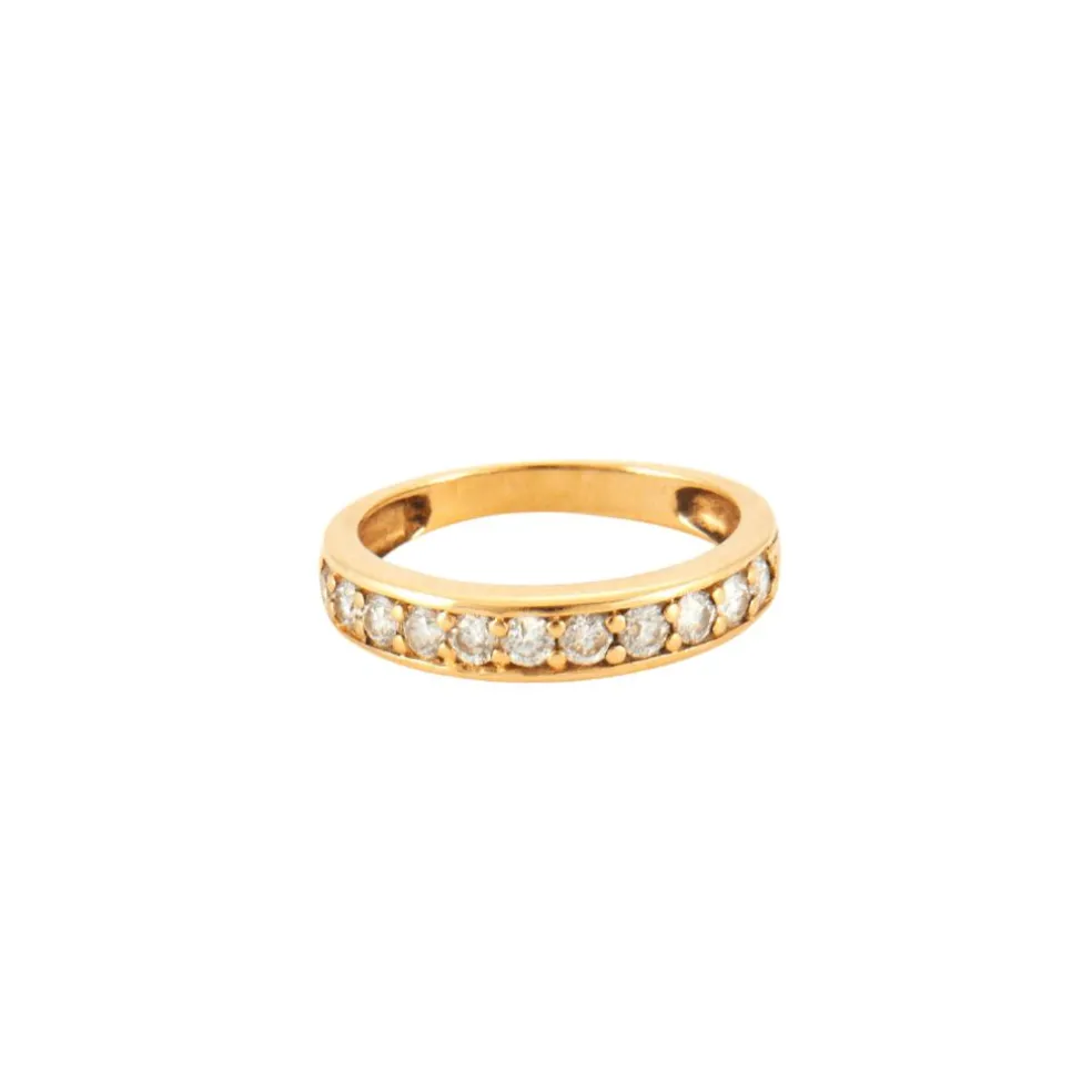 Bague Or jaune pavage Diamants