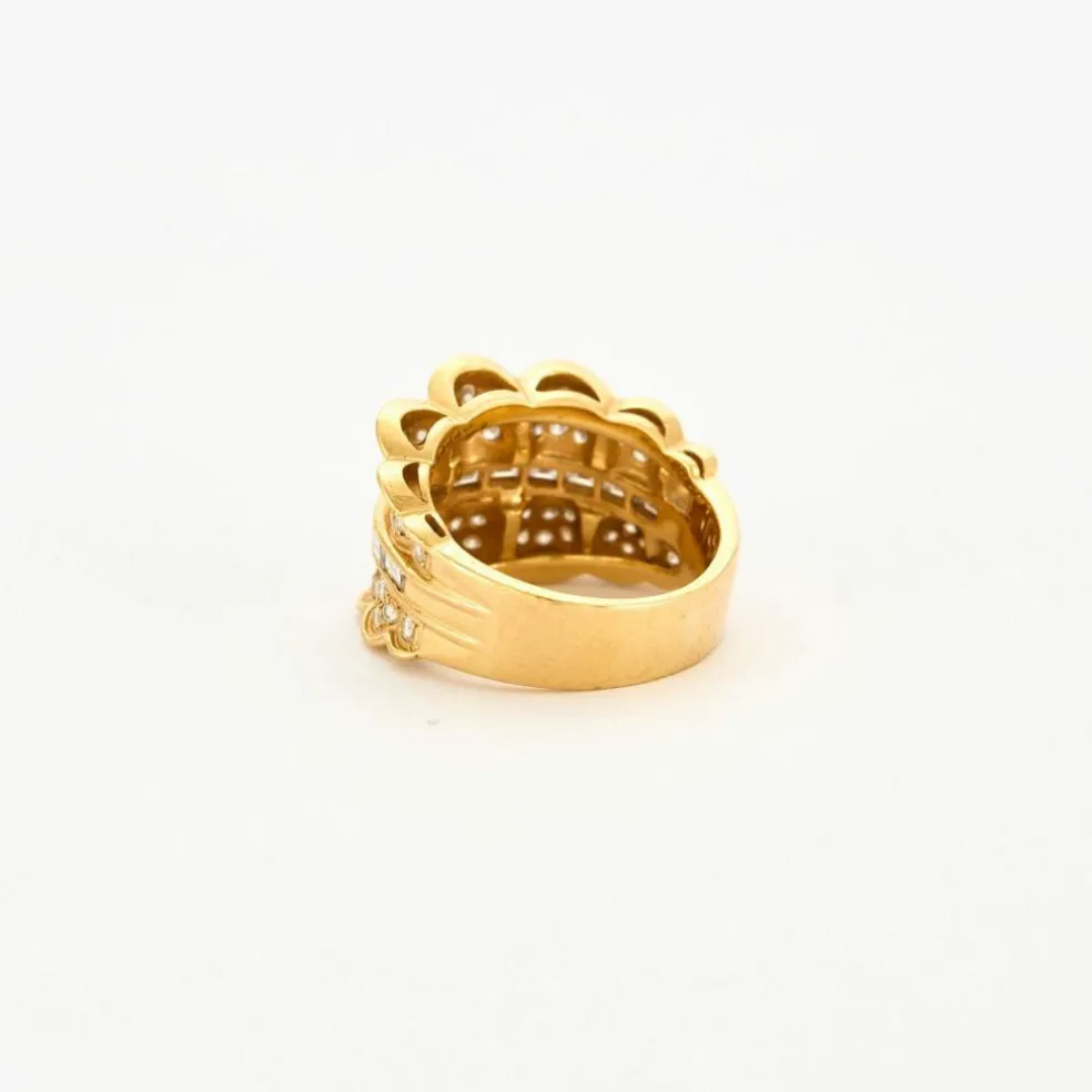 Bague or jaune pavage diamants