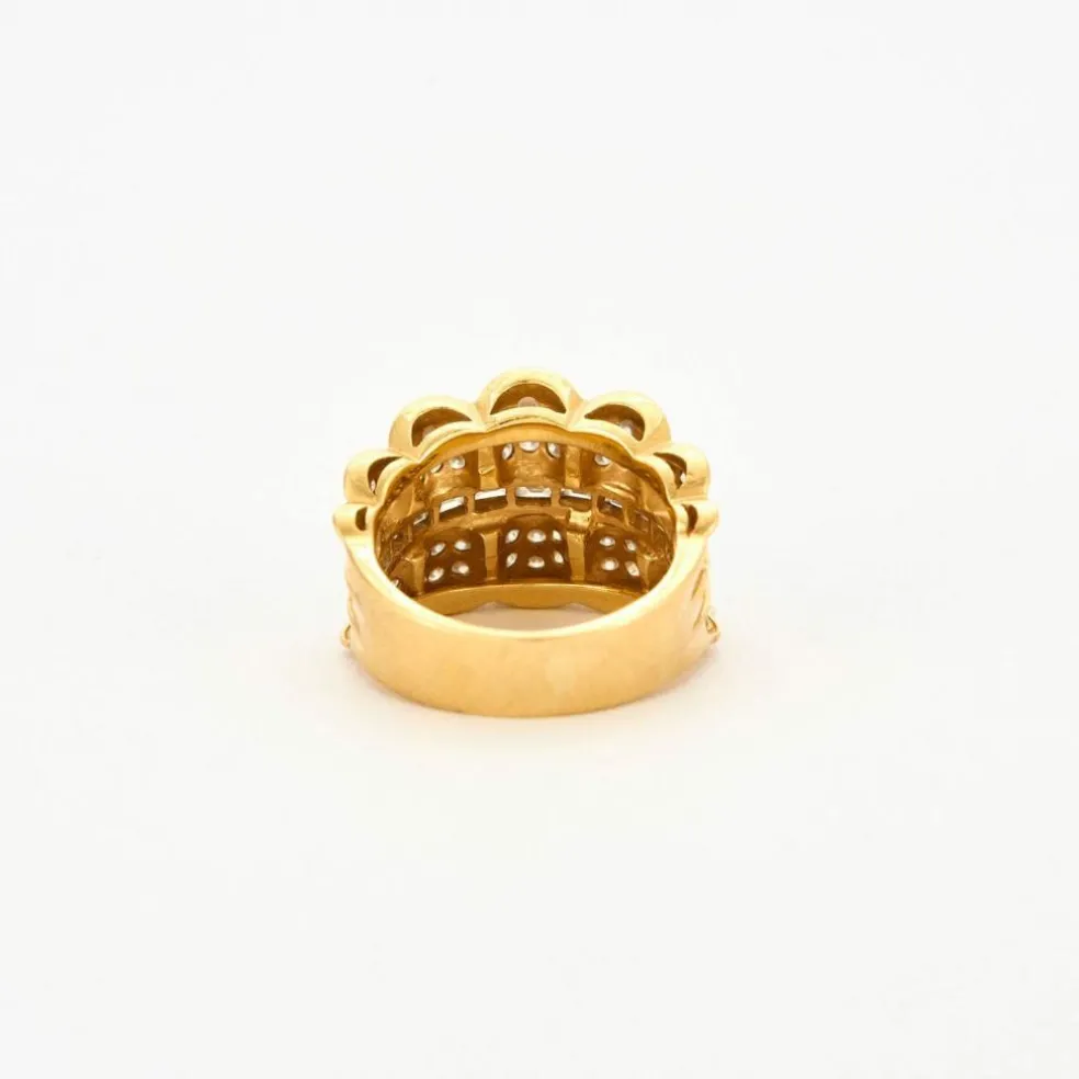 Bague or jaune pavage diamants