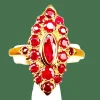 Bague or jaune pavée de rubis
