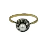 Bague or jaune perlé diamants