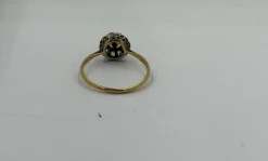Bague or jaune perlé diamants