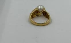 Bague or jaune perle