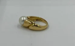 Bague or jaune perle