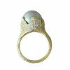 Bague or jaune perle de Tahiti diamants