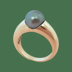 Bague or jaune Perle de Tahiti