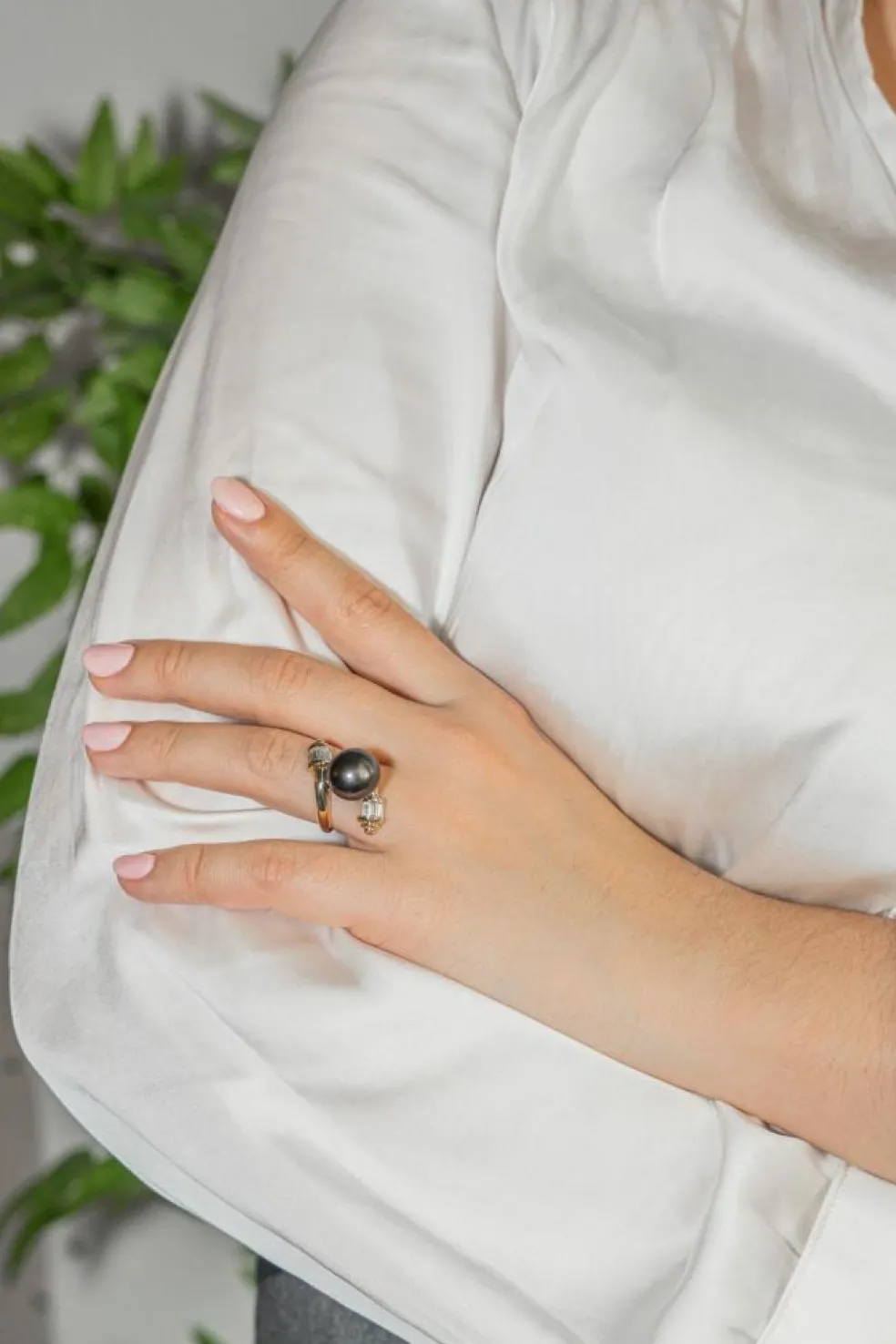 Bague Or jaune Perle de tahiti