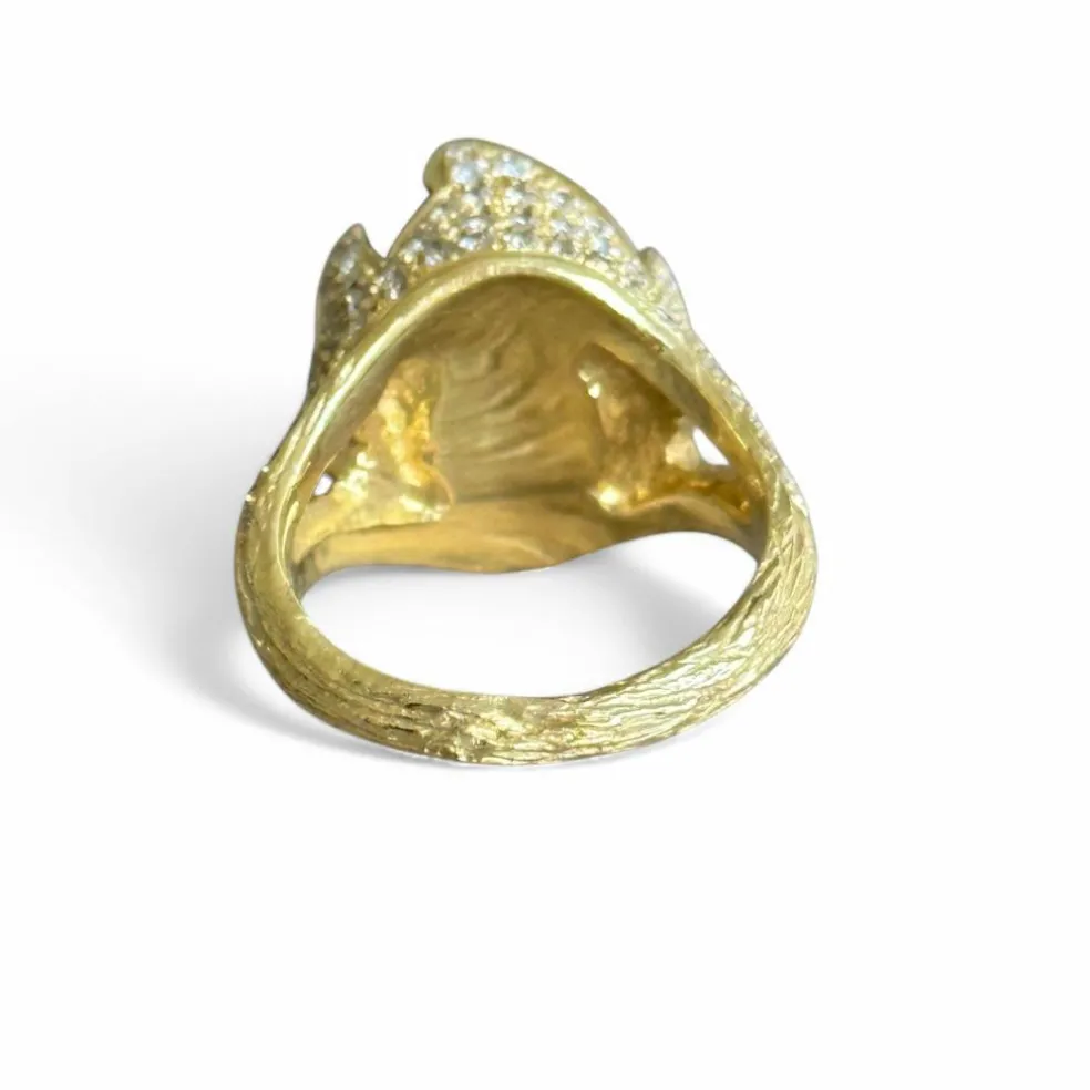 Bague or jaune perle de Tahiti diamants