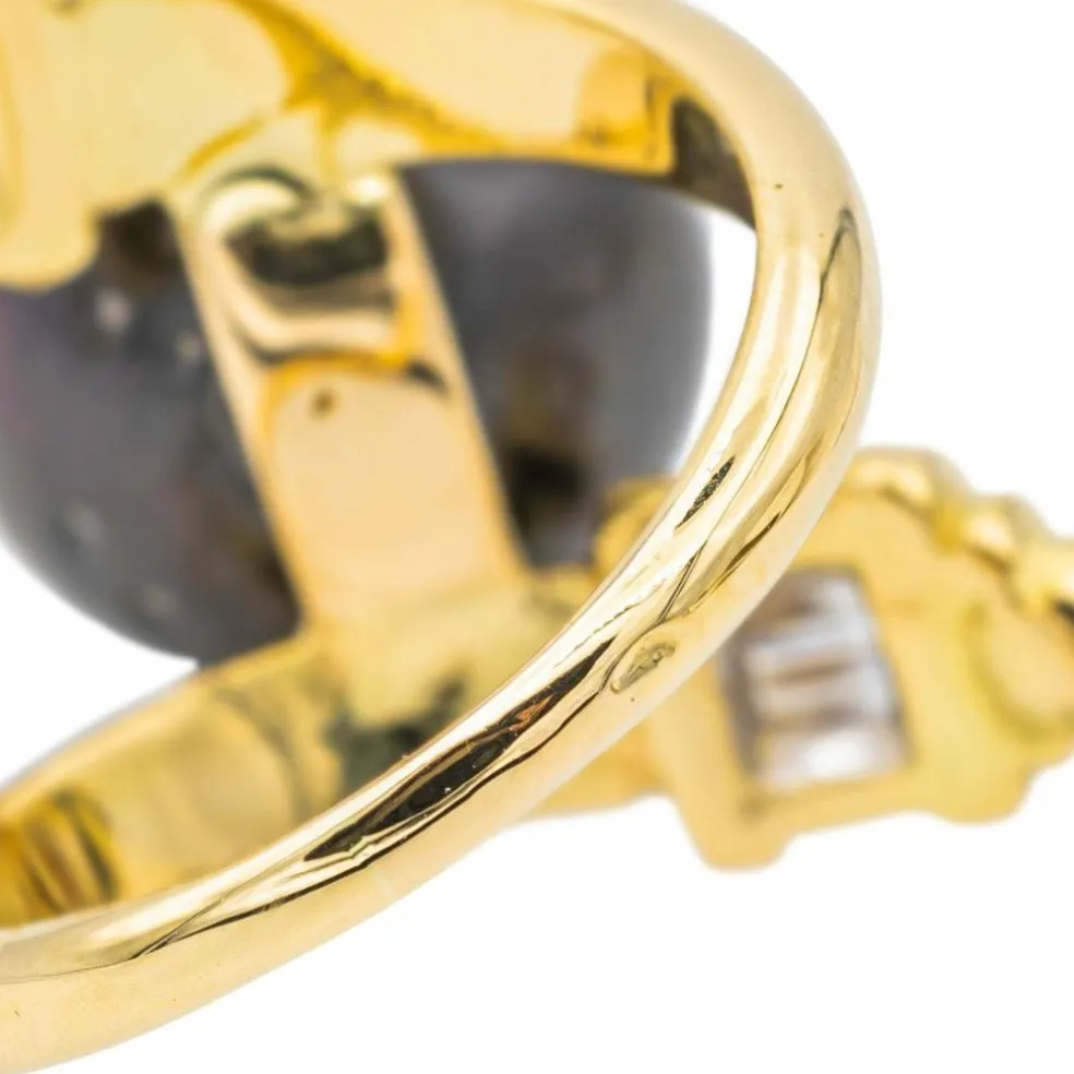 Bague Or jaune Perle de tahiti