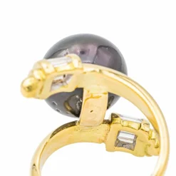 Bague Or jaune Perle de tahiti