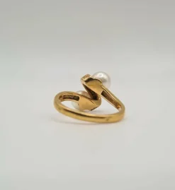Bague or jaune perles de culture