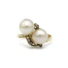 Bague or jaune perles et diamants