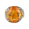 Bague Or jaune pierre orangée