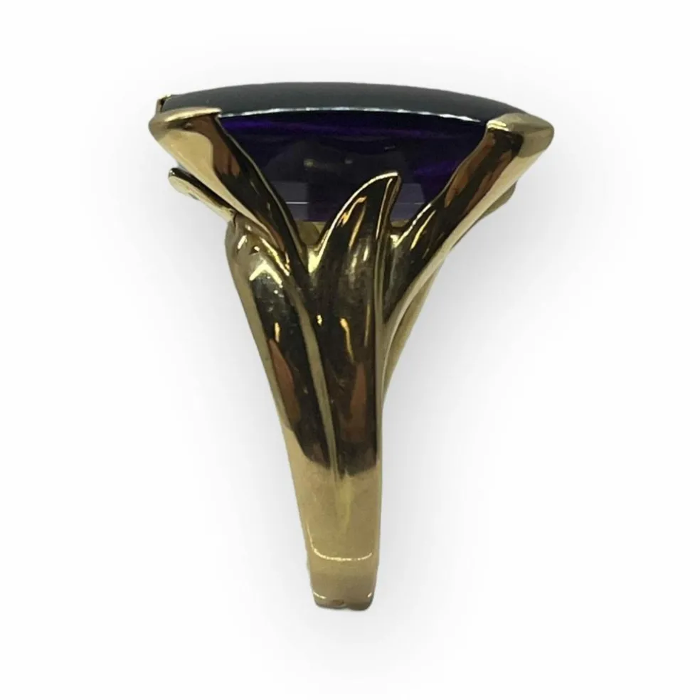 Bague or jaune pierre violette