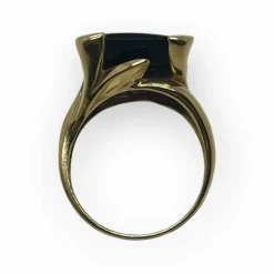 Bague or jaune pierre violette