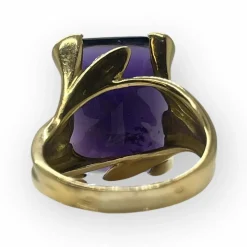 Bague or jaune pierre violette