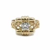 Bague or jaune platine diamants