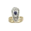 Bague or jaune platine diamants saphir