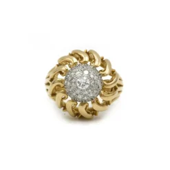 Bague or jaune platine diamant