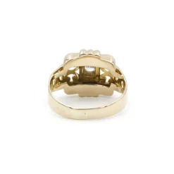 Bague or jaune platine diamants
