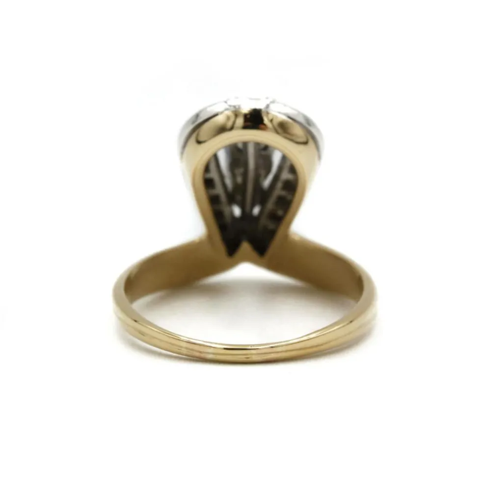 Bague or jaune platine diamants saphir