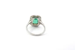 Bague Or jaune Platine Emeraude Diamant