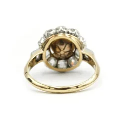 Bague or jaune, platine et diamants