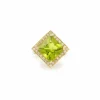 Bague or jaune péridot 6.13 carats diamants
