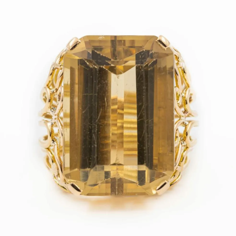 Bague Or jaune Quartz jaune