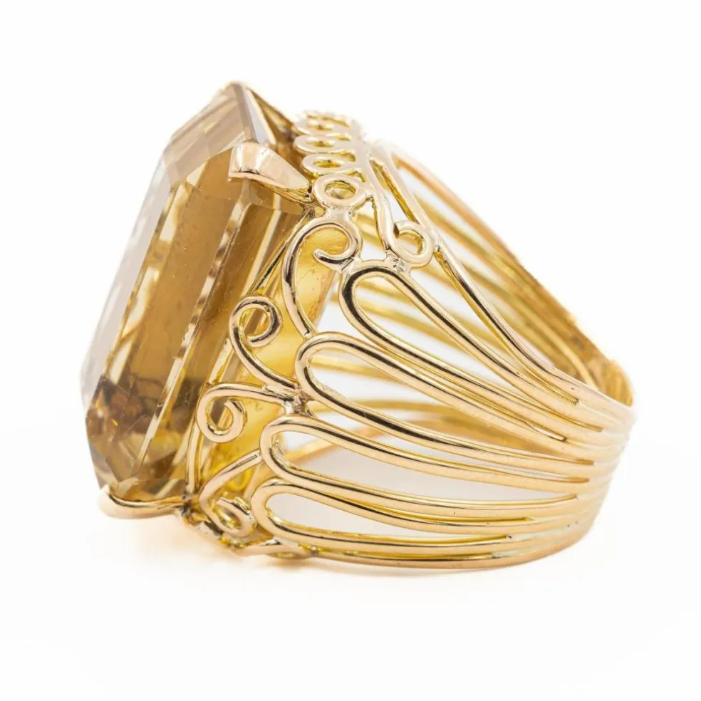 Bague Or jaune Quartz jaune