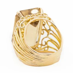 Bague Or jaune Quartz jaune