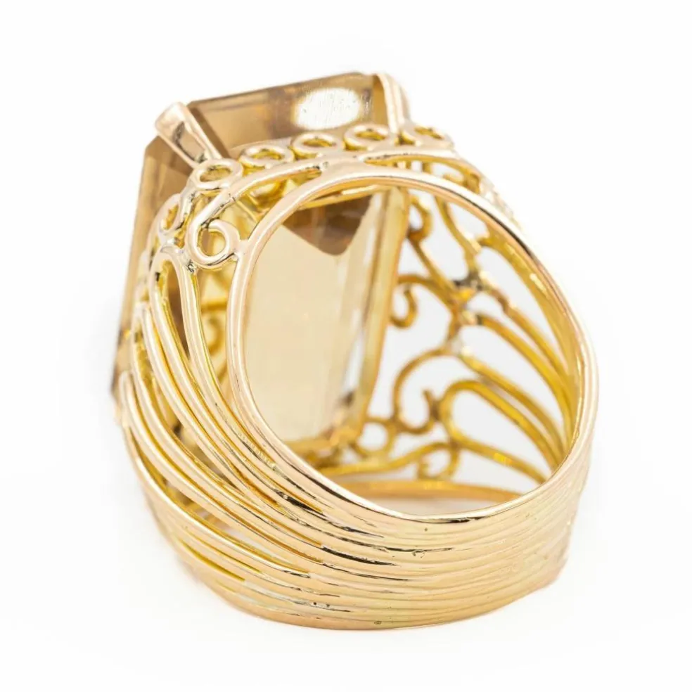 Bague Or jaune Quartz jaune