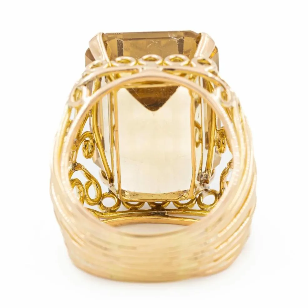 Bague Or jaune Quartz jaune