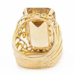 Bague Or jaune Quartz jaune