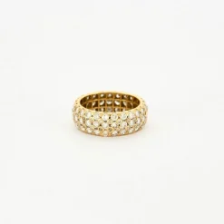 Bague or jaune ruban tour complet de diamants