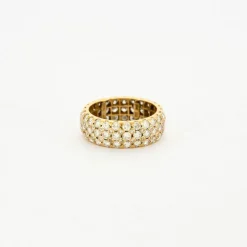 Bague or jaune ruban tour complet de diamants